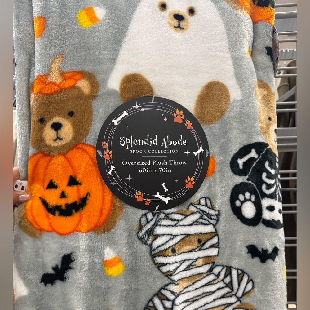 Halloween teddy bear  Plush Throw Blanket